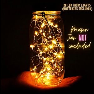 5 packs of 20" Fairy Lights. 10 LEDs per wire, warm white lights for mason jar